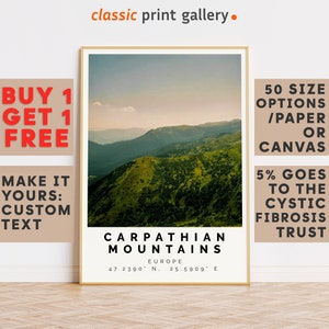 Carpathian Mountains Print Colorful Poster|Carpathian Mountains Wall Art|Carpathian Mountains Travel Poster Gift|Europe|17343b