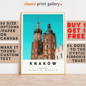 Kraków Poster Colorful Print, Kraków Wall Art, Kraków Photo Decor, Kraków Gift Travel Print,Poland,Travel Art,Travel Wall Art,8235