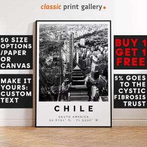Chile Print Black and White Photo, Chile Wall Art, Chile Travel Poster, Chile Photo Print, South America,5467b