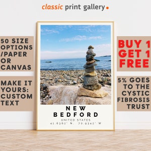 New Bedford Poster Colorful Print, New Bedford Wall Art, New Bedford Photo Decor, Gift Travel Print,Massachusetts,Holiday Art,9834