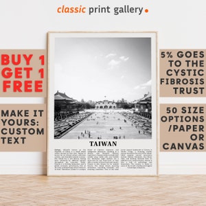 Taiwan Print, Taiwan Wall Art, Taiwan Black and White Poster, Personalized Birthday Travel Gift Present Photography East Asia 12290a1