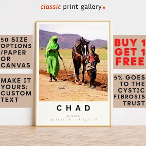 Chad Poster Colorful Print, Chad Wall Art, Chad Photo Decor, Chad Gift Travel Print,Africa,Travel Art,Travel Wall Art,9160