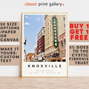 Knoxville Poster Colorful Print, Knoxville Wall Art, Knoxville Photo Decor, Knoxville Gift Travel Print,Tennessee,Birthday Gift,8215