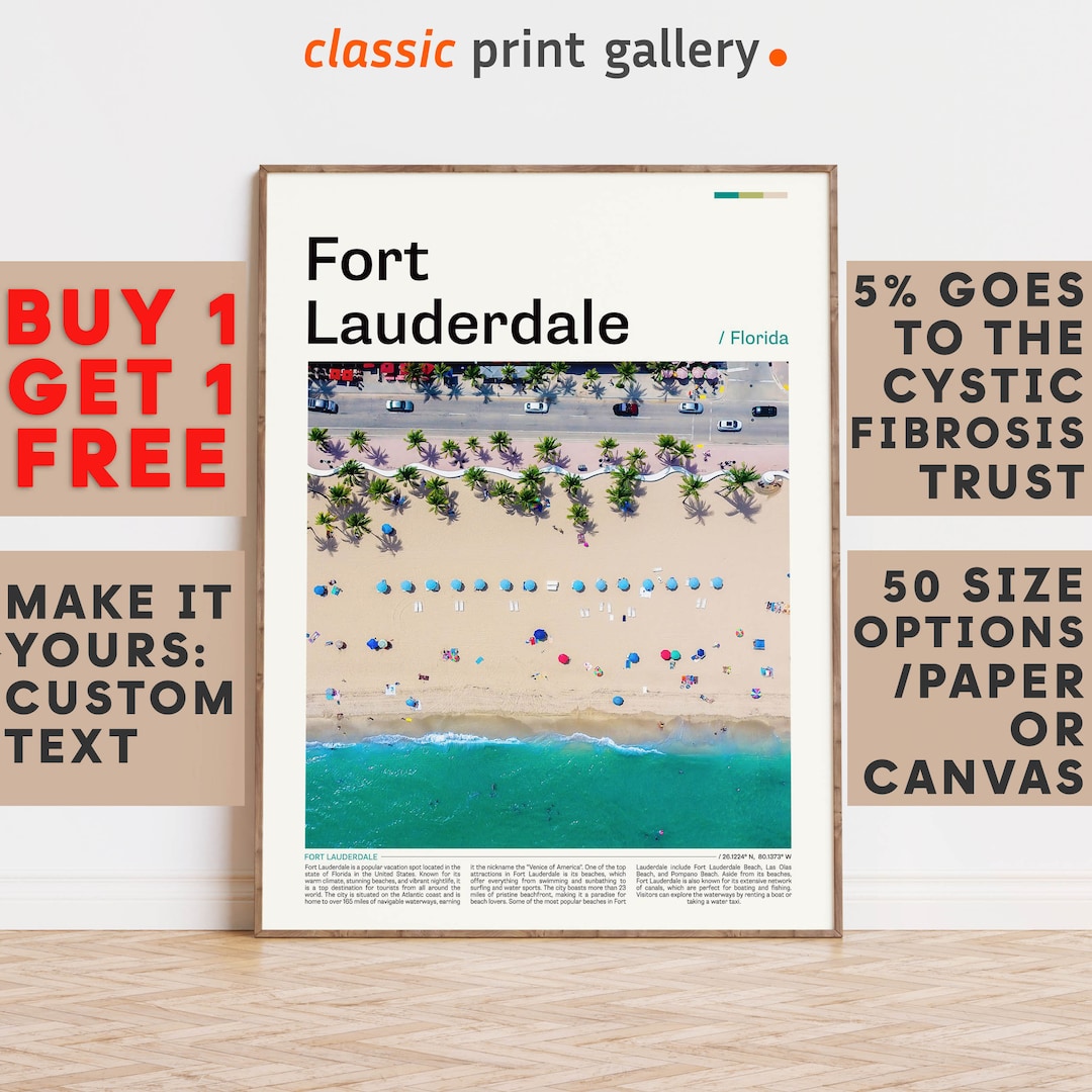 Fort Lauderdale Print Fort Lauderdale Wall Art Fort Etsy