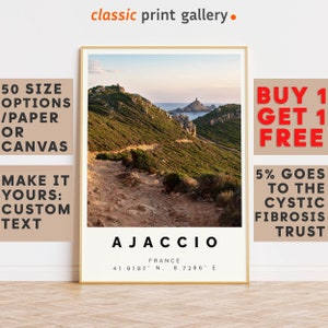 Ajaccio Poster Colorful Print, Ajaccio Wall Art, Ajaccio Photo Decor, Ajaccio Gift Travel Print,Corsica,Travel Posters,Tourism,9238