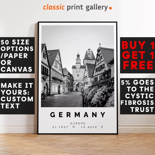 Germany Poster Black and White Print, Germany Wall Art, Germany Travel Poster, Germany Photo Print, Deutschland, Deutsch,4616a