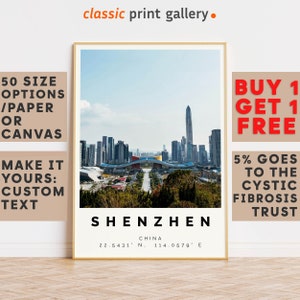 Shenzhen Poster Colorful Print, Shenzhen Wall Art, Shenzhen Photo Decor, Gift Travel Print,Guangdong,Gift For Him,Gift For Travel Lover,8578