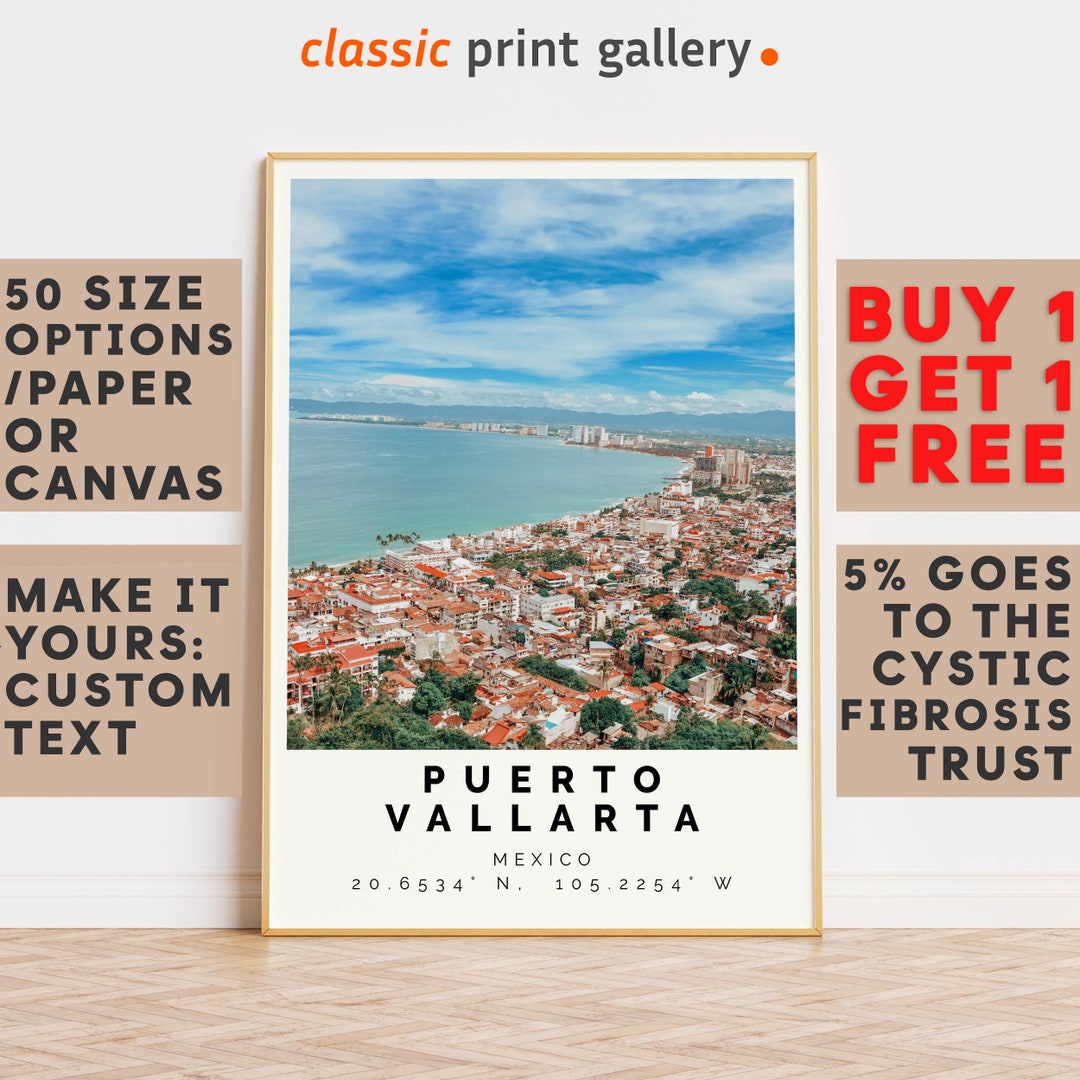 Puerto Vallarta Poster Colorful Print, Puerto Vallarta Wall Art, Puerto