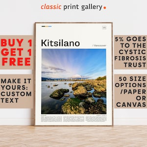 Kitsilano Print, Kitsilano Wall Art, Kitsilano Color Poster With Text, Personalized Birthday Travel Gift Present Photography, Canada 11851b