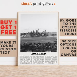 Auckland Print, Auckland Wall Art, Auckland Black and White Poster, Personalized Birthday Travel Gift Present Photography New Zealand 11455a
