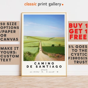 Camino De Santiago Poster Colorful Print, Camino De Santiago Wall Art, Camino De Santiago Photo Decor,Galicia,Gift For Her,7799