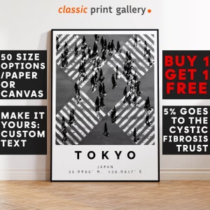 Tokyo Poster Black and White Print, Tokyo Wall Art, Tokyo Travel Photo, Tokyo Map, Japan Poster, Tokio Print, 4007