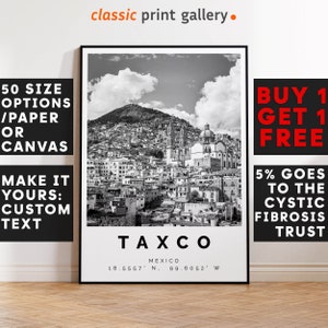 Taxco Poster Black and White Print, Taxco Wall Art, Taxco Travel Poster, Taxco Photo Print, Mexico,5362