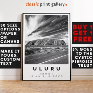 Uluru Poster Black and White Print, Uluru Wall Art, Uluru Travel Poster, Uluru Photo Print,Uluru National Park, Australia,4567