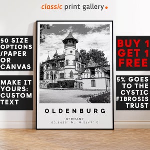 Oldenburg Poster Black and White Print, Oldenburg Wall Art, Oldenburg Photo Print, Oldenburg Gift Travel Decor,Germany,6336