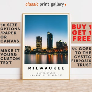 Milwaukee Poster Colorful Print, Milwaukee Wall Art, Milwaukee Photo Decor, Milwaukee Gift Travel Print,Wisconsin,Travel Posters Preppy,8294
