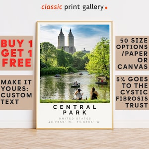 Central Park Print Colorful Poster|Central Park Wall Art|Central Park Travel Poster Gift|Travel Photography|Usa|17726b