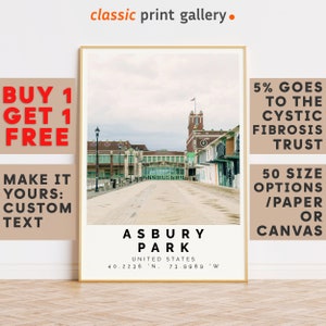 Asbury Park Print,Asbury Park Wall Art,Asbury Park Colorful Poster,Personalized Birthday Beach Travel Gift Coastal Usa 14562