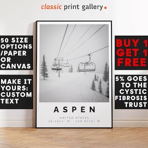 Aspen Poster Black and White Print, Aspen Wall Art, Aspen Travel Poster, Aspen Photo Print,Colorado, USA,6109