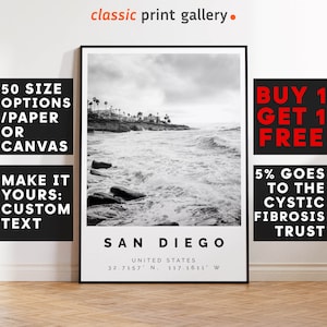 San Diego Print Black and White Photo, San Diego Wall Art, San Diego Travel Poster, San Diego Photo Print, California Wall Art Decor, 4239