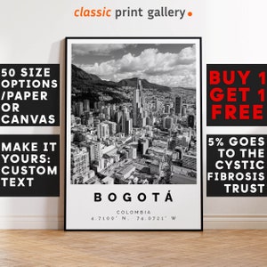 Bogota Poster Black and White Print, Bogota Wall Art, Bogota Travel Poster, Bogota Photo Print, Colombia Poster, Colombia Print, 3123