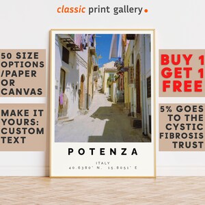 Potenza Poster Colorful Print, Potenza Wall Art, Potenza Photo Decor, Potenza Gift Travel Print,Basilicata,Holiday Art,11143