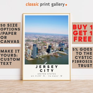 Jersey City Poster Colorful Print, Jersey City Wall Art, Jersey City Photo Decor, Gift Travel Print,New Jersey,Poster Travel,9674