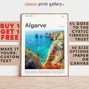 Algarve Print, Algarve Wall Art, Algarve Color Poster With Text, Personalized Birthday Travel Gift Present Photography ,Portugal 11412b
