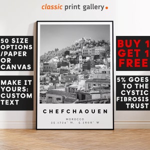 Chefchaouen Poster Black and White Print, Chefchaouen Wall Art, Chefchaouen Travel Poster, Chefchaouen Photo Print, Morocco,4666b