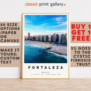 Fortaleza Poster Colorful Print, Fortaleza Wall Art, Fortaleza Photo Decor, Fortaleza Gift Travel Print,Brazil,Poster Travel,10054
