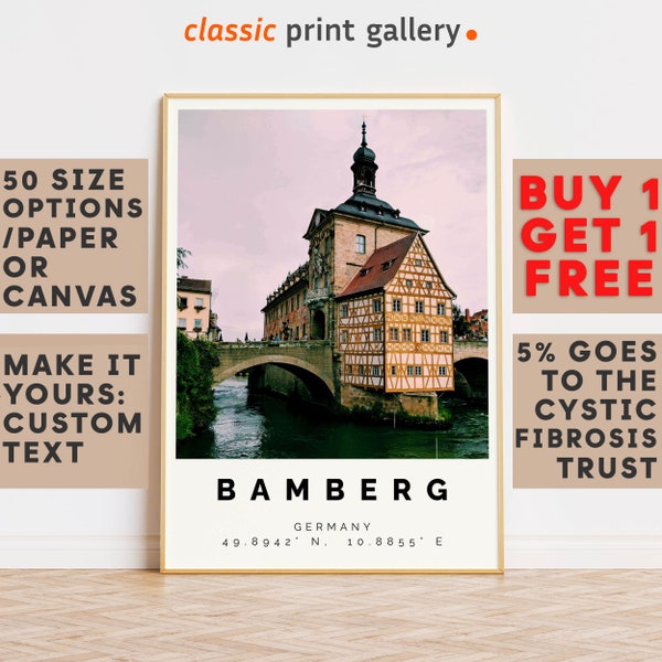 Bamberg Poster Colorful Print, Bamberg Wall Art, Bamberg Photo Decor, Bamberg Gift Travel Print,Bavaria,Office Wall Art,10756