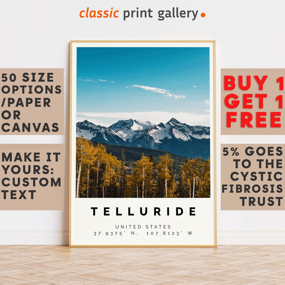 Telluride Poster Colorful Print, Telluride Wall Art, Telluride Photo ...