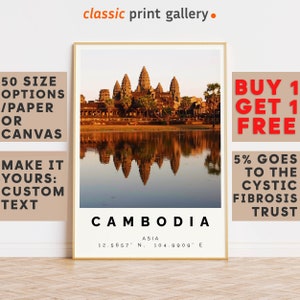 Cambodia Poster Colorful Print, Cambodia Wall Art, Cambodia Photo Decor, Cambodia Gift Travel Print,Office Wall Art,Travel Posters,10116
