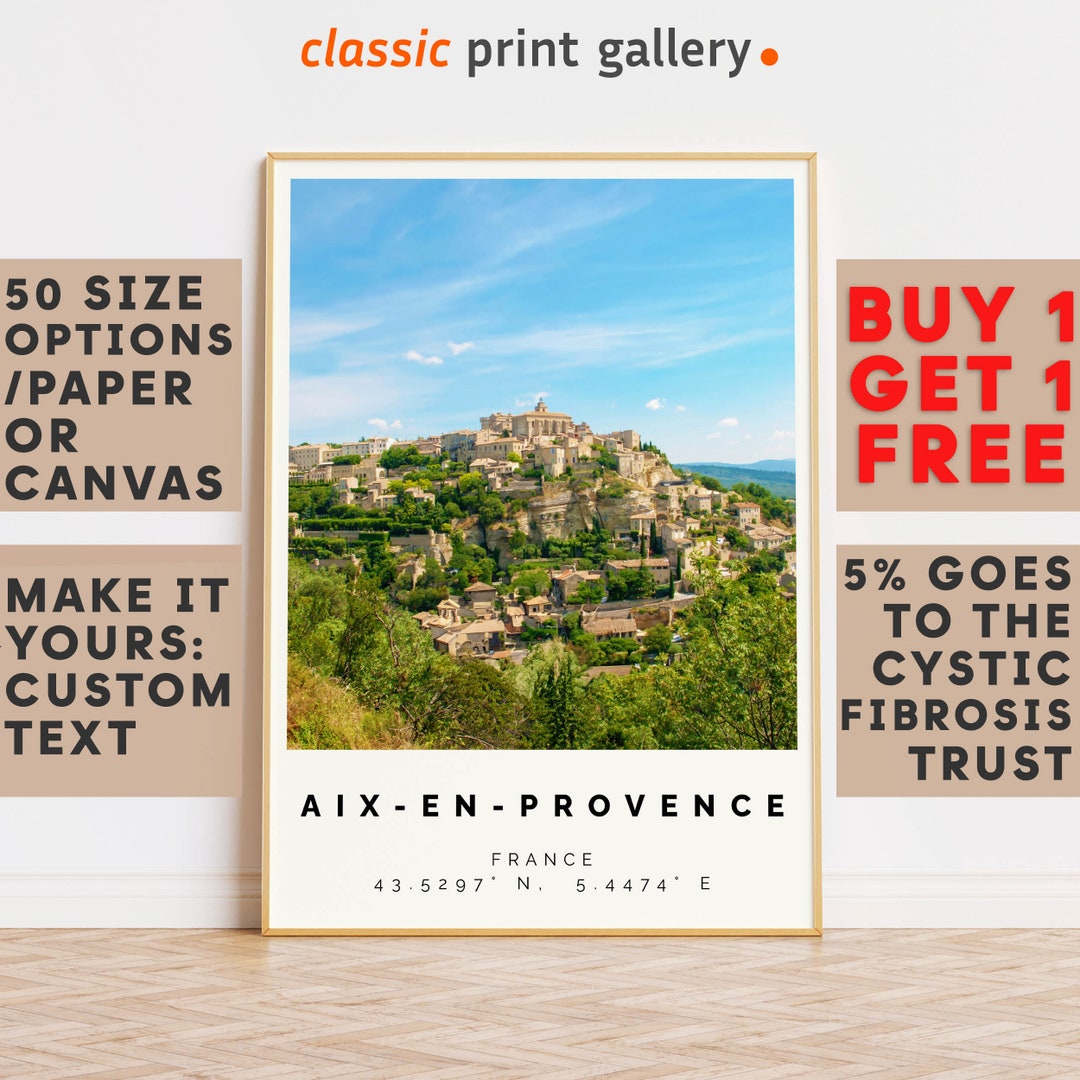 Aixenprovence Poster Colorful Print, Aixenprovence Wall Art, Aixen