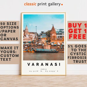 Varanasi Poster Colorful Print, Varanasi Wall Art, Varanasi Photo Decor, Varanasi Gift Travel Print,Uttar Pradesh,Tourism,Birthday Gift,8384