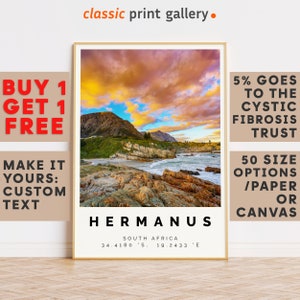 Hermanus Print,Hermanus Wall Art,Hermanus Colorful Poster,Personalized Birthday Travel Gift Present Artwork South Africa 13645