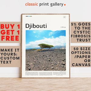 Djibouti Print, Djibouti Wall Art, Djibouti Color Poster With Text, Personalized Birthday Travel Gift Present Photography, Djibouti 11655b1