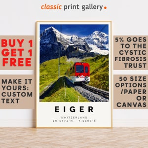 Eiger Print,Eiger Wall Art,Eiger Colorful Poster,Personalized Birthday Travel Gift Present Photography Artwork Switzerland 12473b
