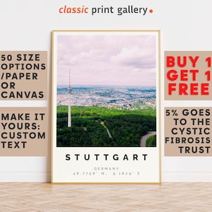 Stuttgart Poster Colorful Print, Stuttgart Wall Art, Stuttgart Photo Decor, Baden-Württemberg,Gift For Backpacker,8513