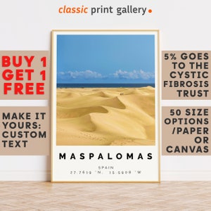 Maspalomas Print,Maspalomas Wall Art,Maspalomas Colorful Poster,Personalized Birthday Travel Gift Present Artwork Spain 14525