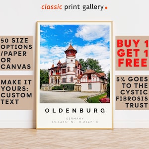 Oldenburg Poster Colorful Print, Oldenburg Wall Art, Oldenburg Photo Decor, Lower Saxony,16x20, 18x24, 20x28,10738