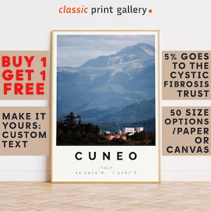 Cuneo Print,Cuneo Wall Art,Cuneo Colorful Poster,Personalized Birthday Travel Gift Present Photography Artwork Italy 13345