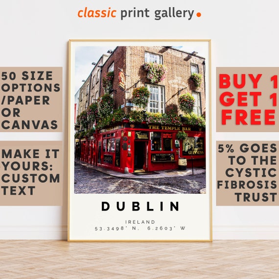 Dublin Poster Colorful Print, Dublin Wall Art, Dublin Photo Decor, Dublin Gift Travel Print,Ireland,Birthday Gift,Vintage Art Print,7982