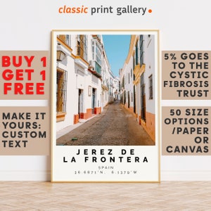 Jerez de la Frontera Print Wall Art Colorful Poster,Personalized Birthday Travel Gift Present Photography Artwork Spain 12679