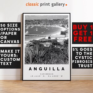 Anguilla Poster Black and White Print, Anguilla Wall Art, Anguilla Travel Poster, Anguilla Photo Print, Caribbean,4925