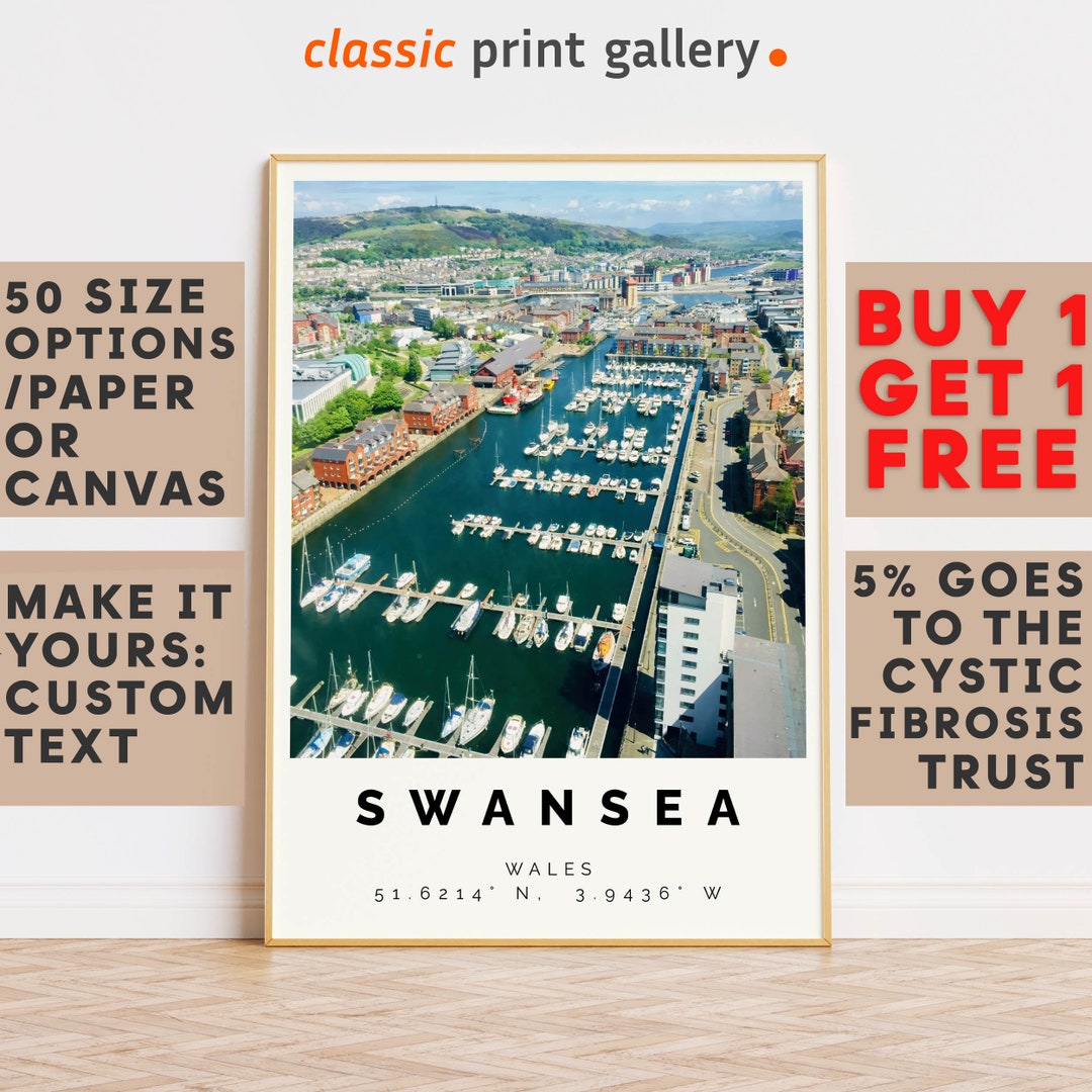 Swansea Poster Colorful Print Swansea Wall Art Swansea Photo Etsy.de