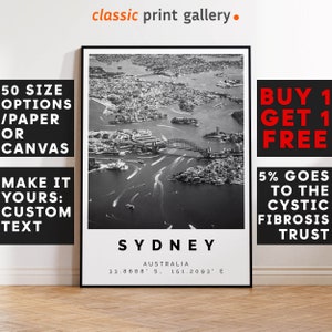 Sydney Poster Print,Sydney Wall Art, Housewarming Gift, Housewarming, Large Wall Art, Living Room Art, New Home Gift, 4087