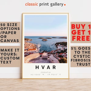 Hvar Poster Colorful Print, Hvar Wall Art, Hvar Photo Decor, Hvar Gift Travel Print,Croatia,Travel Poster Decor,8136