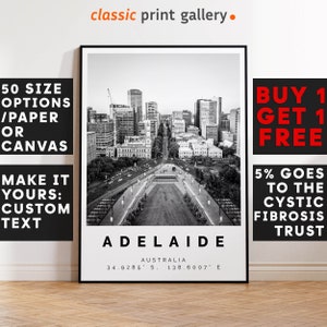 Adelaide Poster Black and White Print, Adelaide Wall Art, Adelaide Travel Poster, Adelaide Photo Print, Australia,4548a