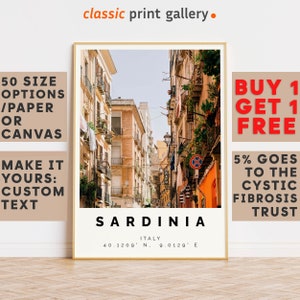 Sardinia Poster Colorful Print, Sardinia Wall Art, Sardinia Photo Decor, Sardinia Gift Travel Print,Gift For Her,8611